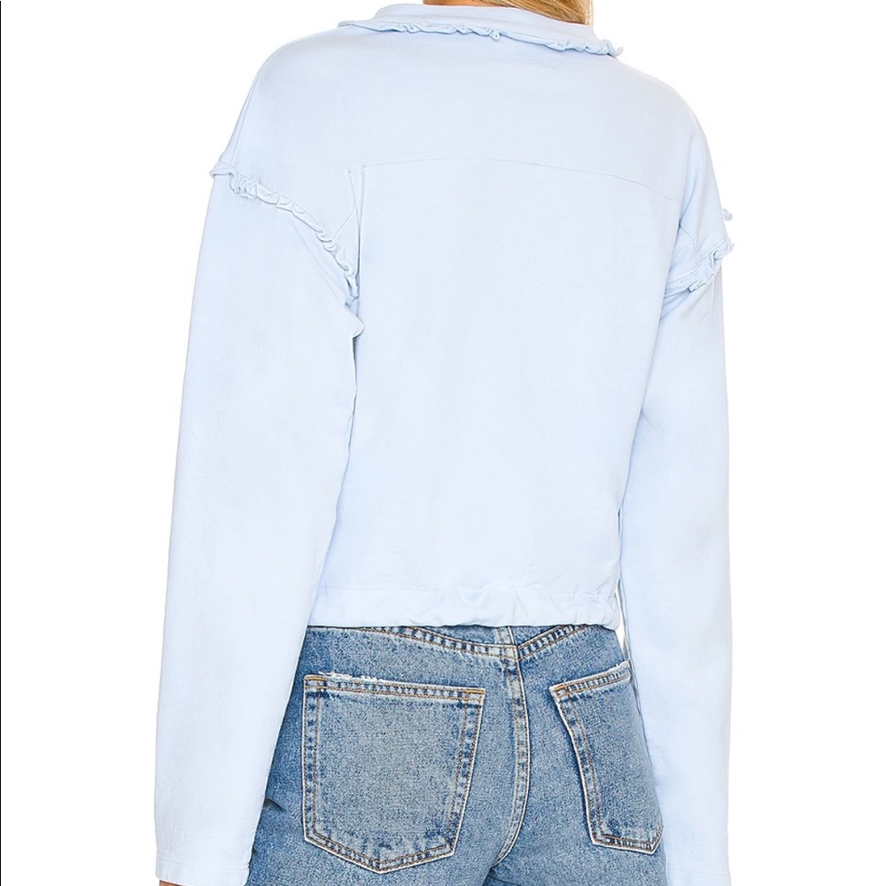 NEW Lovers + Friends Talia Sweatshirt Baby Blue S - Picture 4 of 5